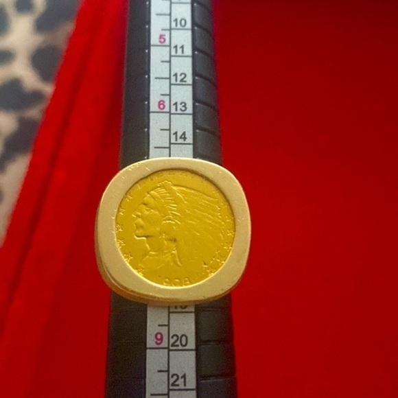 1908 Indian Head Eagle  Gold Coin - USA Coin - Gold Ring - Picture 6 of 12
